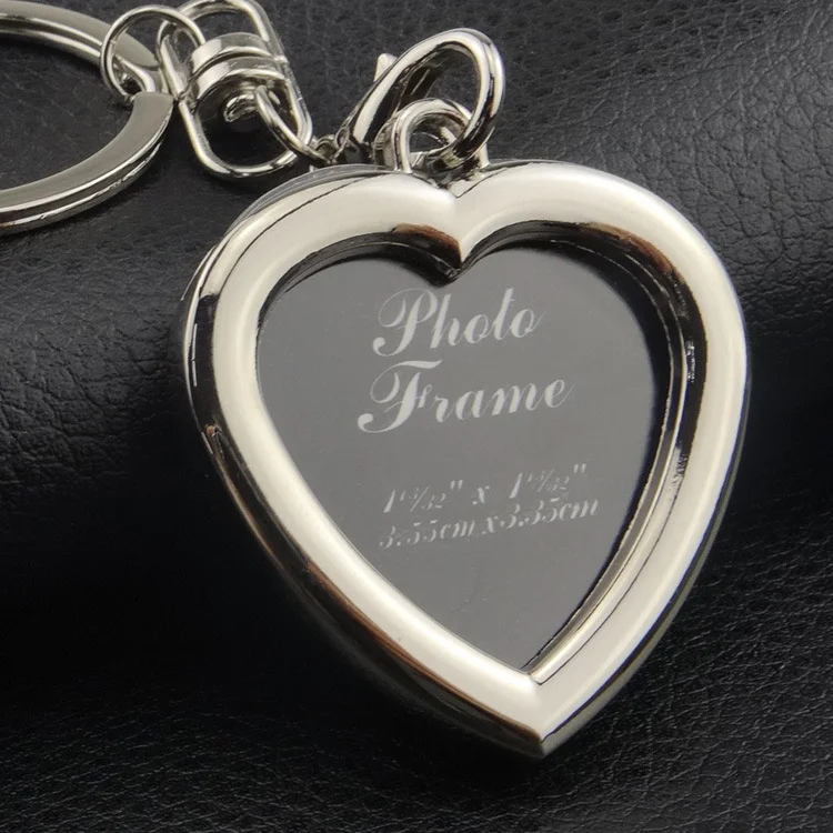 Factory outlet Different shape custom metal picture frame promotional sublimation luxury keychain