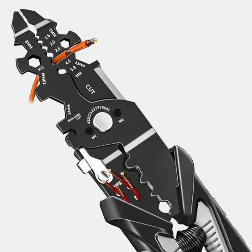 25 In 1 Multifunctional Electrician Pliers Long Nose Pliers Wire Stripper Cable Cutter Terminal Crimping Hand Tools