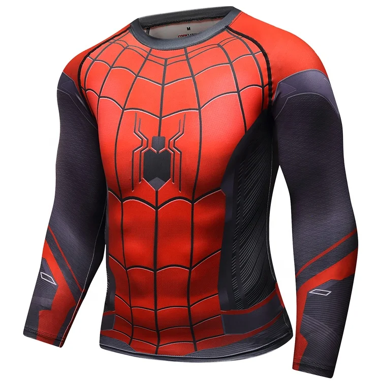 Spiderman costume adult shirts for men long sleeve compression shirt men t shirt long sleeve