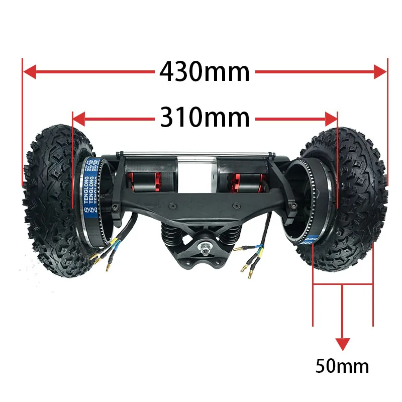 Pneumatic All Terrain Tire Kit with 11' trucks + 6384 Motor 4000W Belt Motor 2pcs +  8' Offroad Wheels for DIY Skate Board