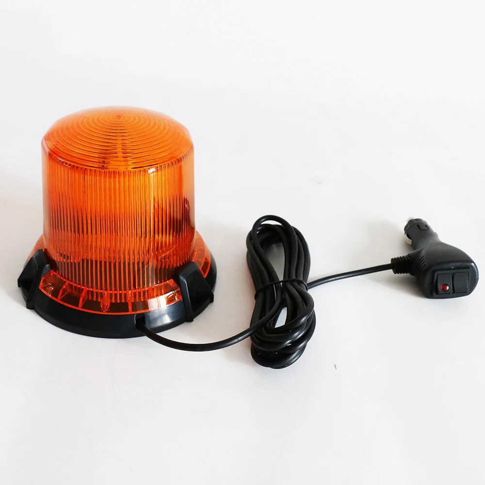 High performance 90 LED Emergency Beacon Lamp Amber Flashing Warning Light Revolving Emergency Beacon 12V 24V Magnet Mount