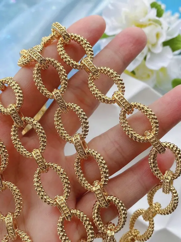 Gold Plated Brass Chain Curb Chain, Brass Rolo Soldered Chains, Brass Copper Cable Chain