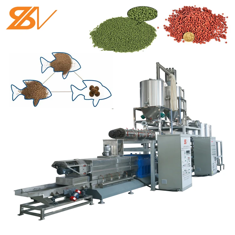 1ton/h, 2ton/h New Fish Feed Extruder Drying Oven Machine Shrimp Floating Fish Feed Production Line Making Machine