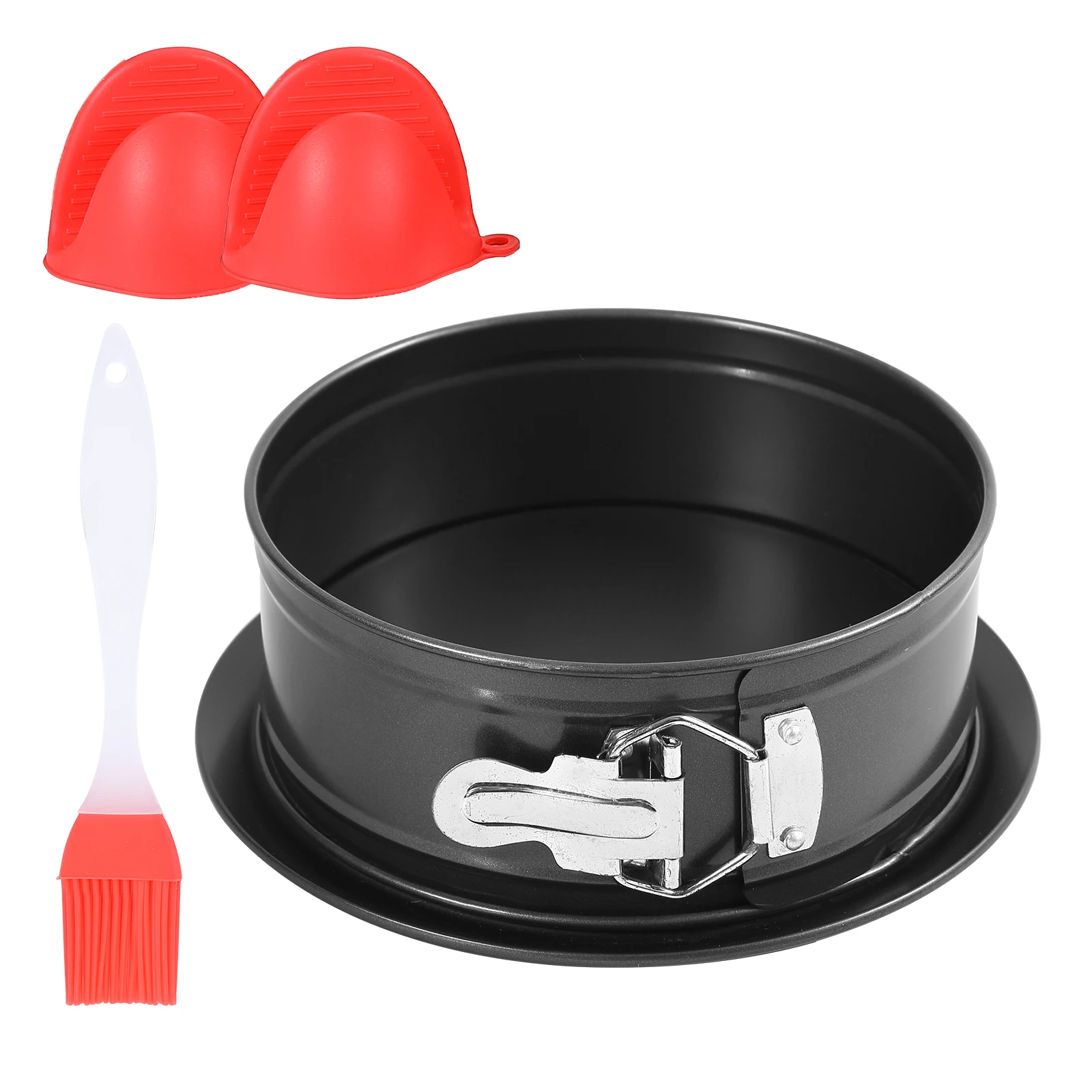 Amazon Hot Sell New Leakproof 26 cm 10 Inch Carbon Steel Springform Pan Cake Baking Tin With Matt & Brush