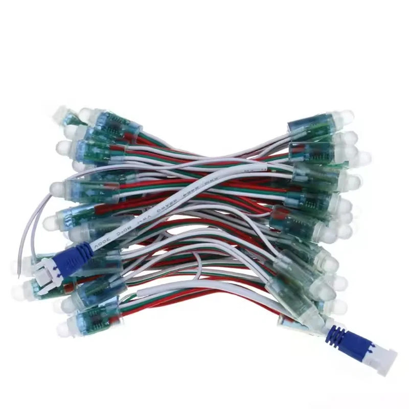 WS2811 IC встроенный RGB 12 мм Светодиодная струна полноцветная 5 В светодиодный пиксельный модуль водонепроницаемый IP68 точечный свет
