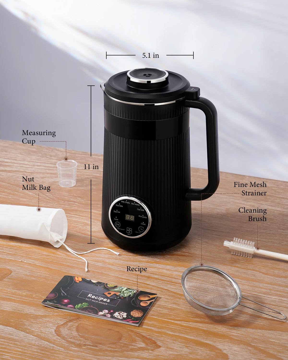 GDOR Self-Cleaning Nut Milk Maker Machine Soymilk Maker & Soup 8 in 1 Plant Based Milk Maker Machine