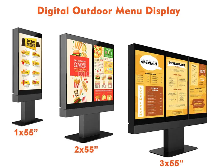 Samidisplay Outdoor Advertising Poster Restaurant Fast Food Lcd Display Digital Drive Thru Menu Board