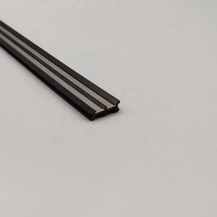 ABS / PC / PVC rail accessories led light rail copper plastic coextruded conductive strip