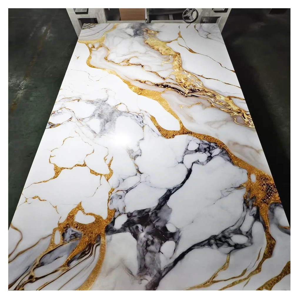 New arrived 4x8 Imitations marble UV wall panel Gloss Laminates artificial marble plastic sheet pvc wall panel manufacturer