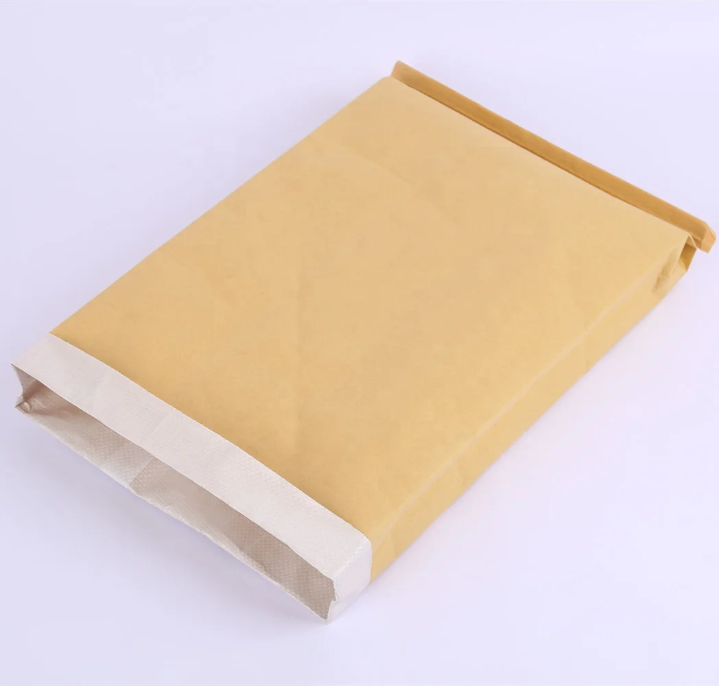 Коричневый бумажный пластиковый композитный пакет с вашим собственным логотипом печатный 25 кг высококачественные крафт-бумажные пакеты для упаковки