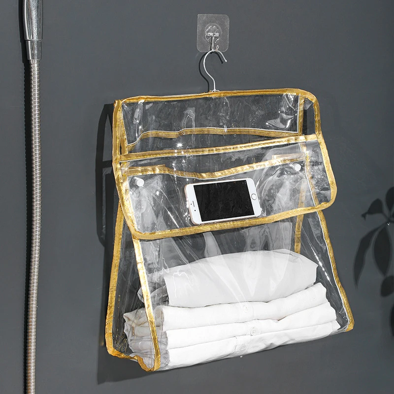 Household Bathroom Clothes Waterproof Bag Underwear Storage Hanging Bag Towel Bra Organizer