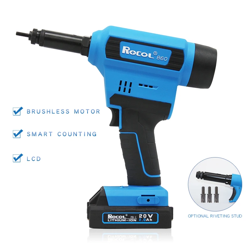 20KN Industry Level Fully Automatic Battery Riveting Nut Rivet Tool Gun for M3 M10