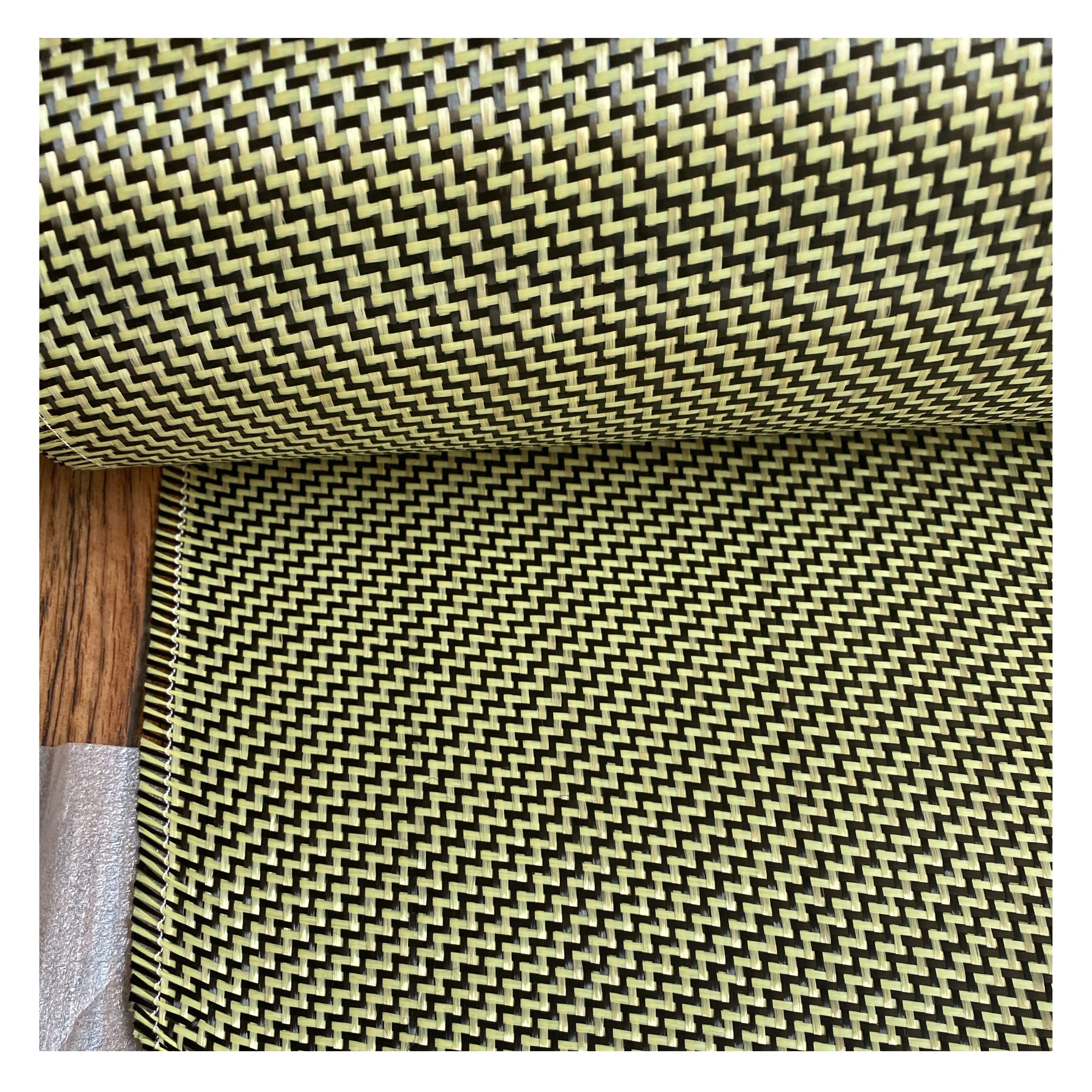 High Quality Professional Hybrid Yellow Aramid Carbon Fabric Roll