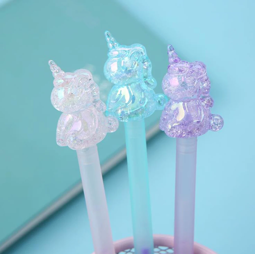 
Creative Cartoon Student Sitting Kawaii Unicorn Pvc Soft Gel Pen WIth Custom Logo 