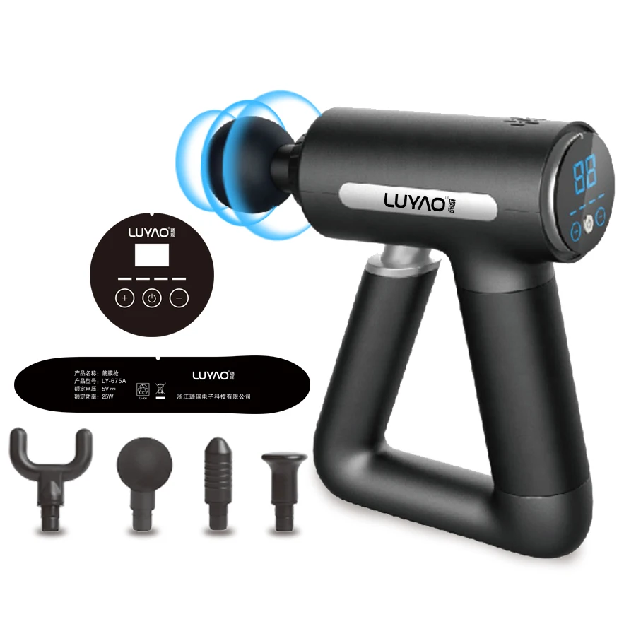 Luyao triangle body massager machine vibrating screen dc brushless motor controller massage gun