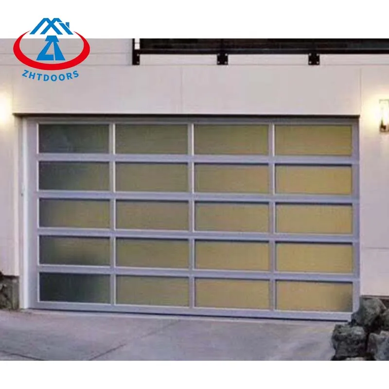 ZHTDOORS Corrosion and wear resistance 16x7 frosted commercial car wash insulated glass garage doors 10x10