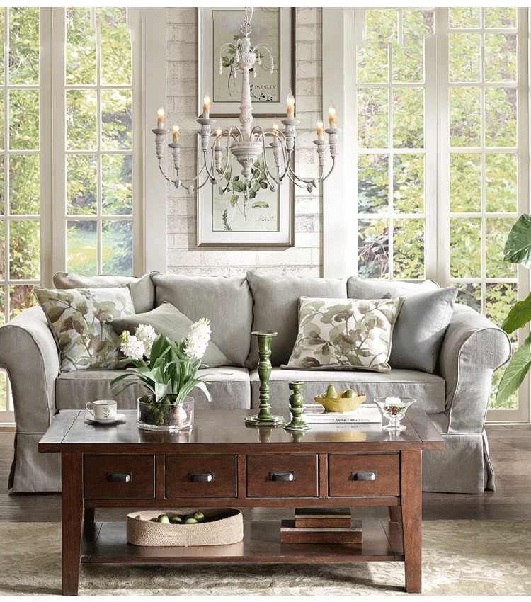 Vintage Retro Wooden Hanging Lighting Pendant Lamp White Large Solid Wood Chandelier For Room Church Lobby Kitchen Island