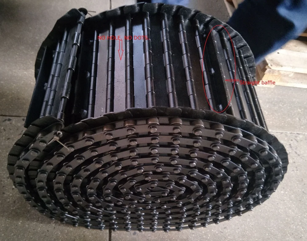 Pitch 50.8 mm chip conveyor steel scraps chips conveyor belt chain apron perforated conveyor chains