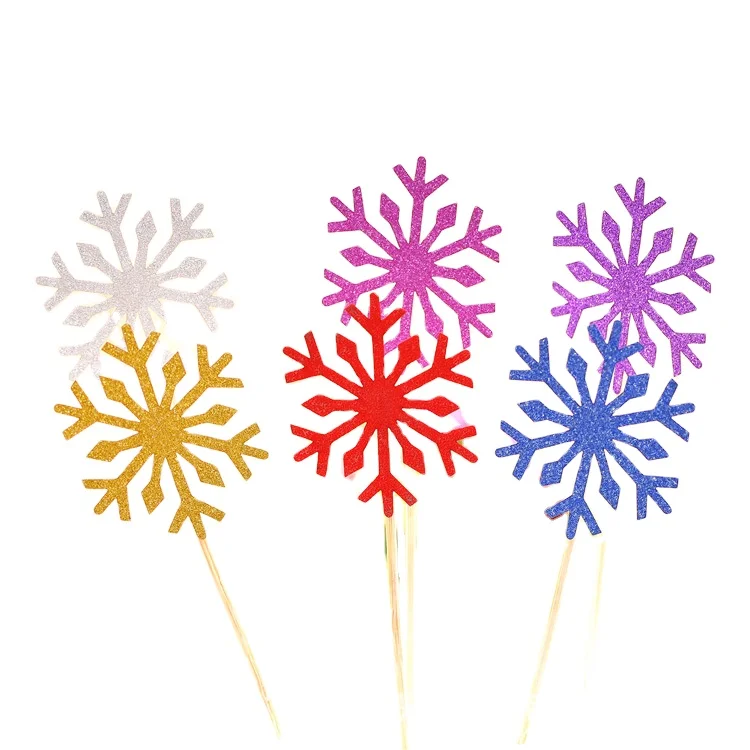 Snow Shape Birthday Cake Card Plug-in Baking Decoration Insert Card