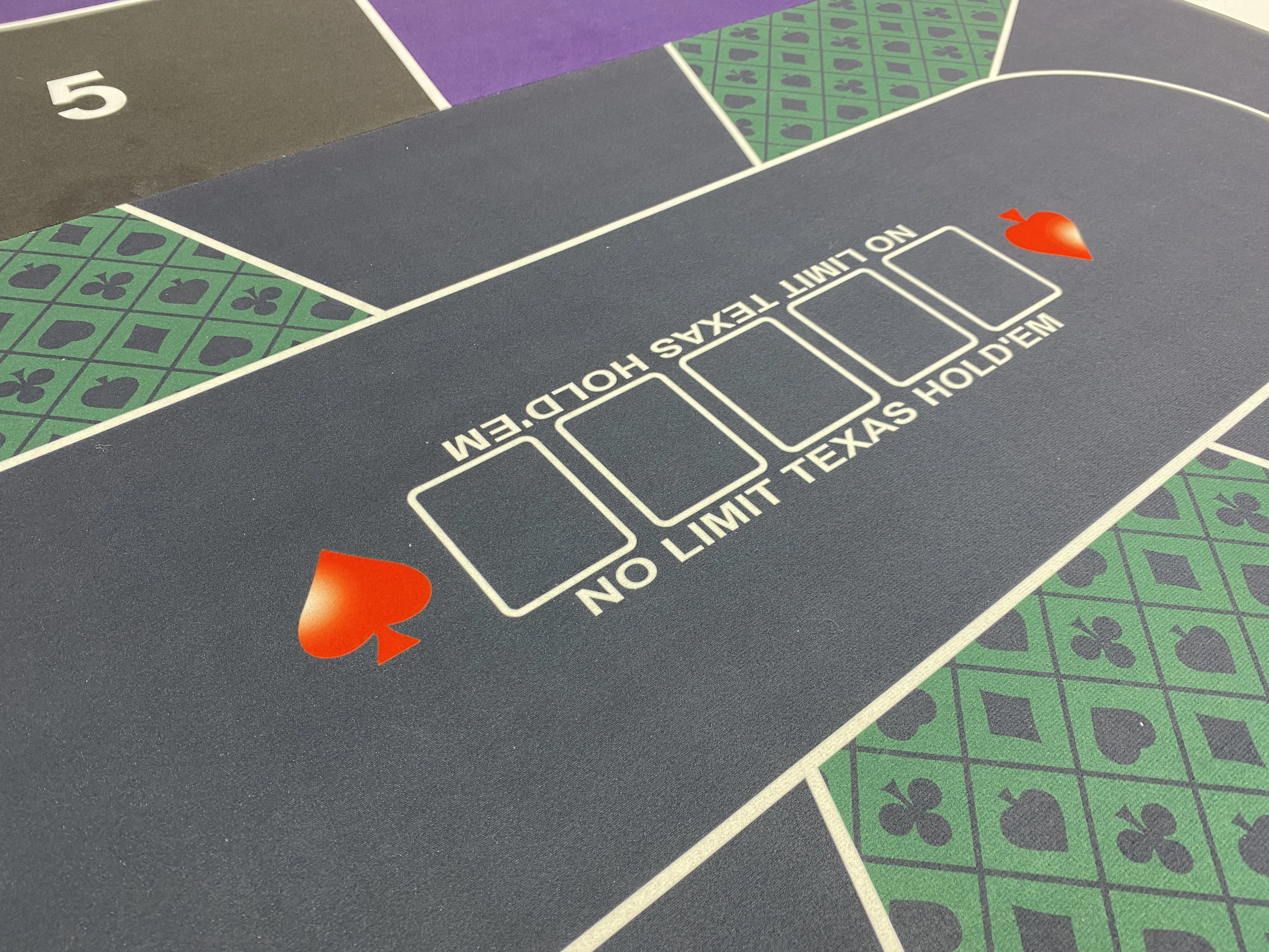 Deluxe Playing Mat Custom 3 Three Card Poker Table Felt Layout Mat