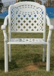 Cast Aluminum Table Chair Set European Style Outdoor Furniture Swivel Chair Without Cushion Bronze/White/Matt Black Color