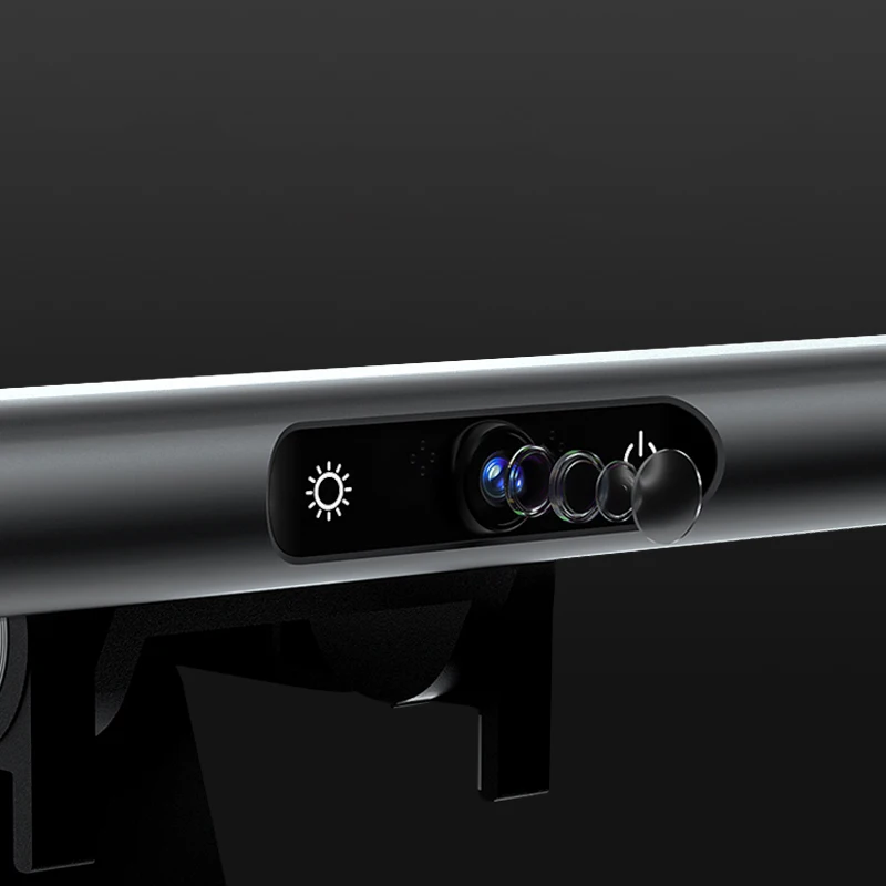 Monitor LED Lamp Bar Strip with HD Webcam Mini Screen Dual Light Smart Touch PC Computer Desktop Over Dimmable Eye Screenbar