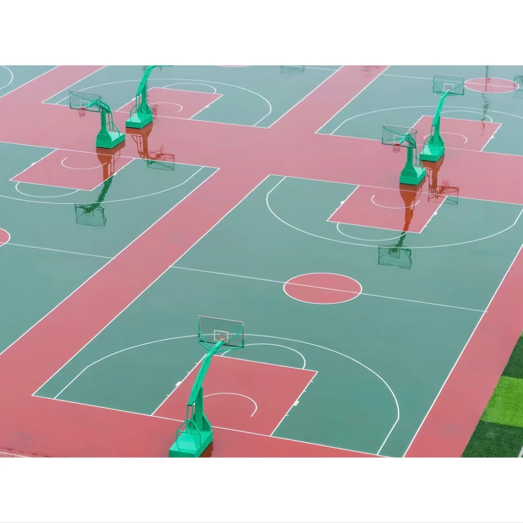 Outdoor High Elasticity Durable Playground Plastic Flooring The Whole 3x3 Basketball Court