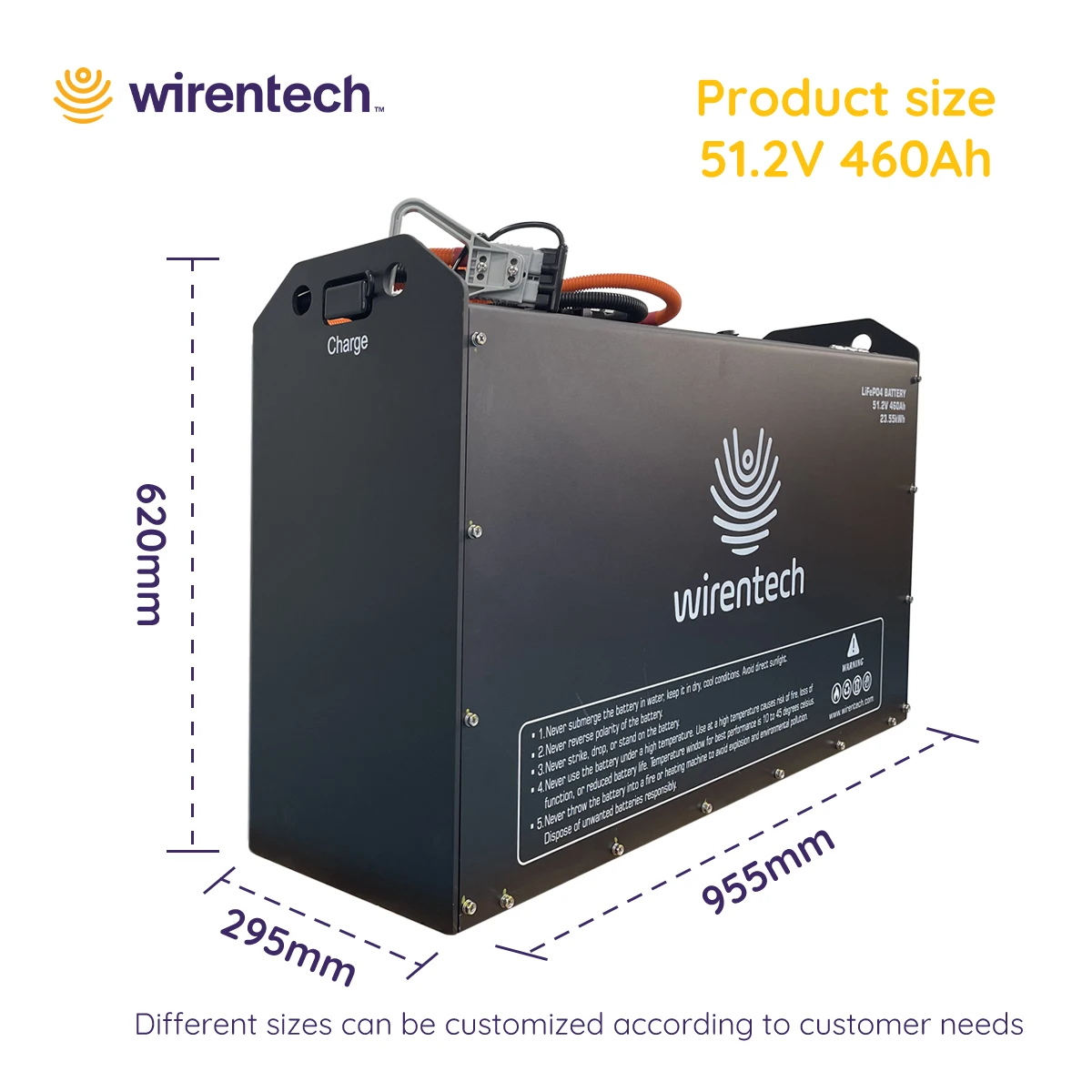 Marine Cranes 48v 460Ah LFP battery for Material Handling Equipment Rough Terrain Forklift Service Cranes Skid Steer Telescopic