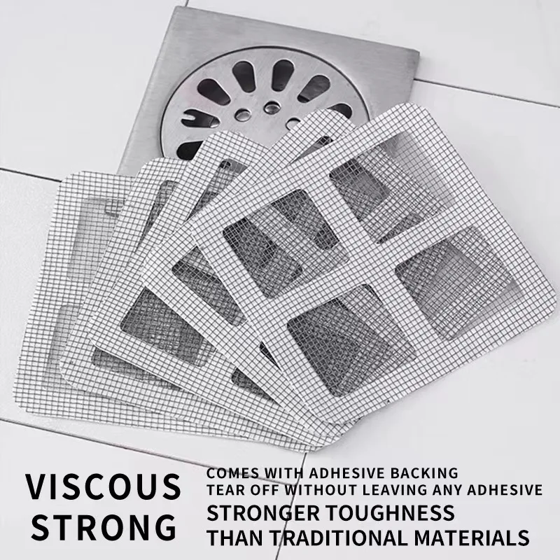 Drain Strainer Cover Disposable Shower Drain Hair Catcher Hair Catcher for Floor Sink Strainer Filter Mesh Sticker Hair Stopper