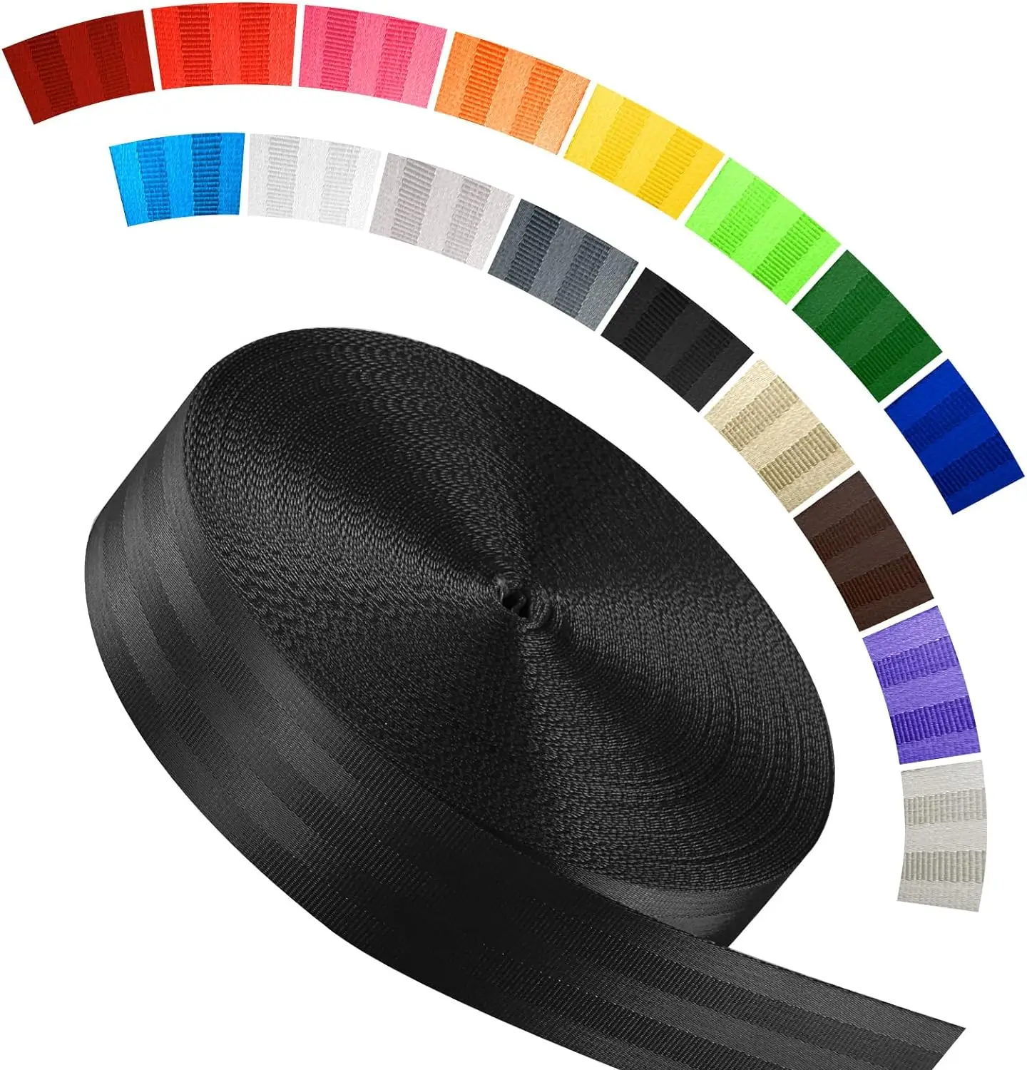 Hongyi High Strength Polyester Car Safety Seat Belt 48 mm Flat Webbing Straps for Climbing Repairing