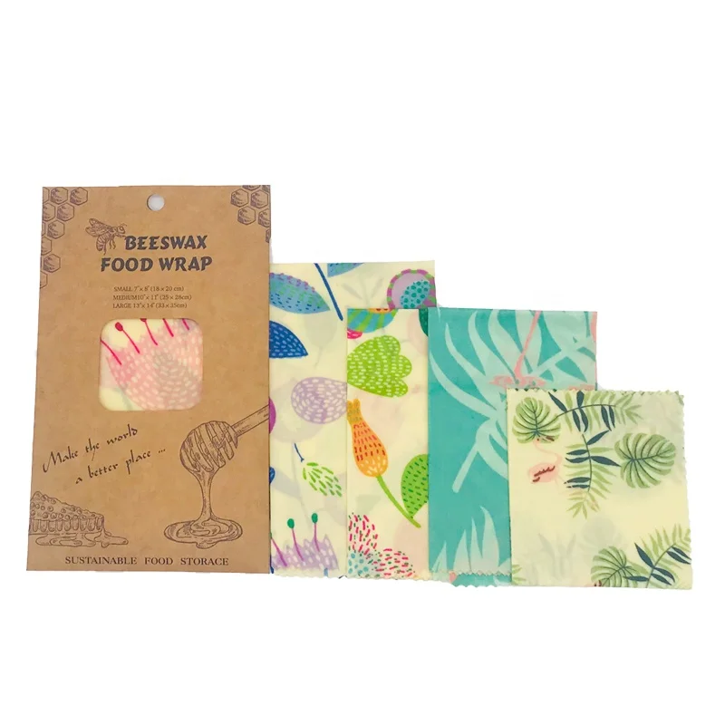 Custom Logo Printable Reusable Food Soybean Eco Friendly Packaging Bean wax cloth