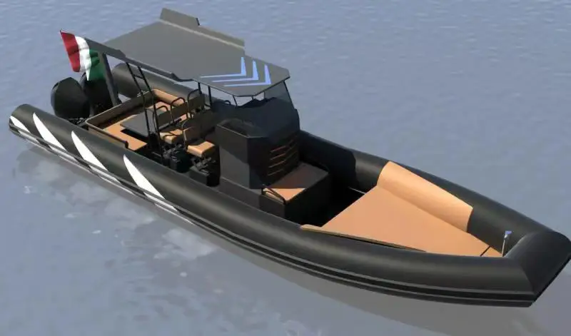 Luxury 28ft RIB860 Deep V Aluminum Hull PVC/Hypalon RIB Boat With T Top Sunshade and Luxury Cushions