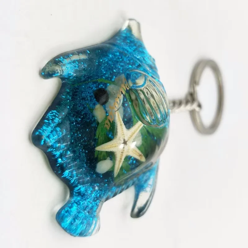 Resin key chain , Ocean series keychain , Tropical fish Keychain for souvenir gifts