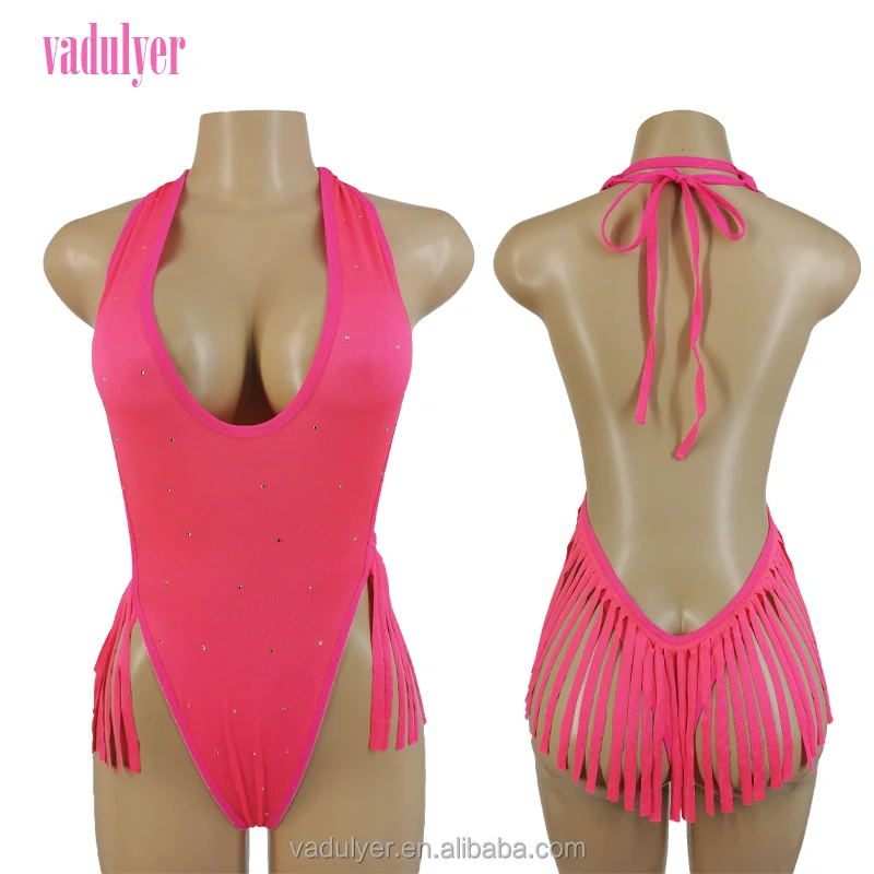 Vadulyer Wholesale Custom Stripper Outfits Sexy Dancewear Rhinestone One Piece Exotic Dance Wear for Hot Women