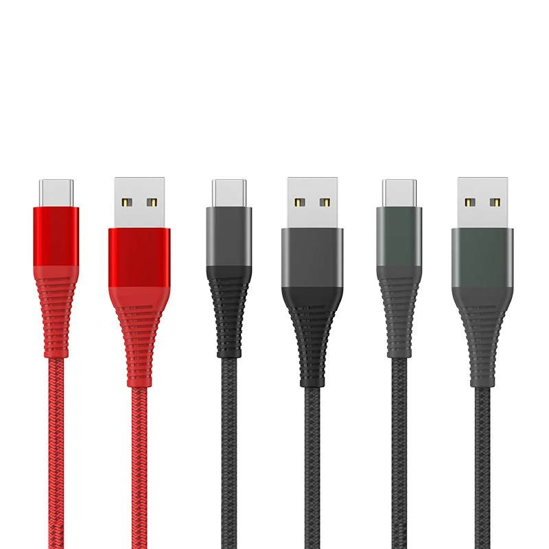 Free sample nylon material fast unbreakable charging usb type c cable