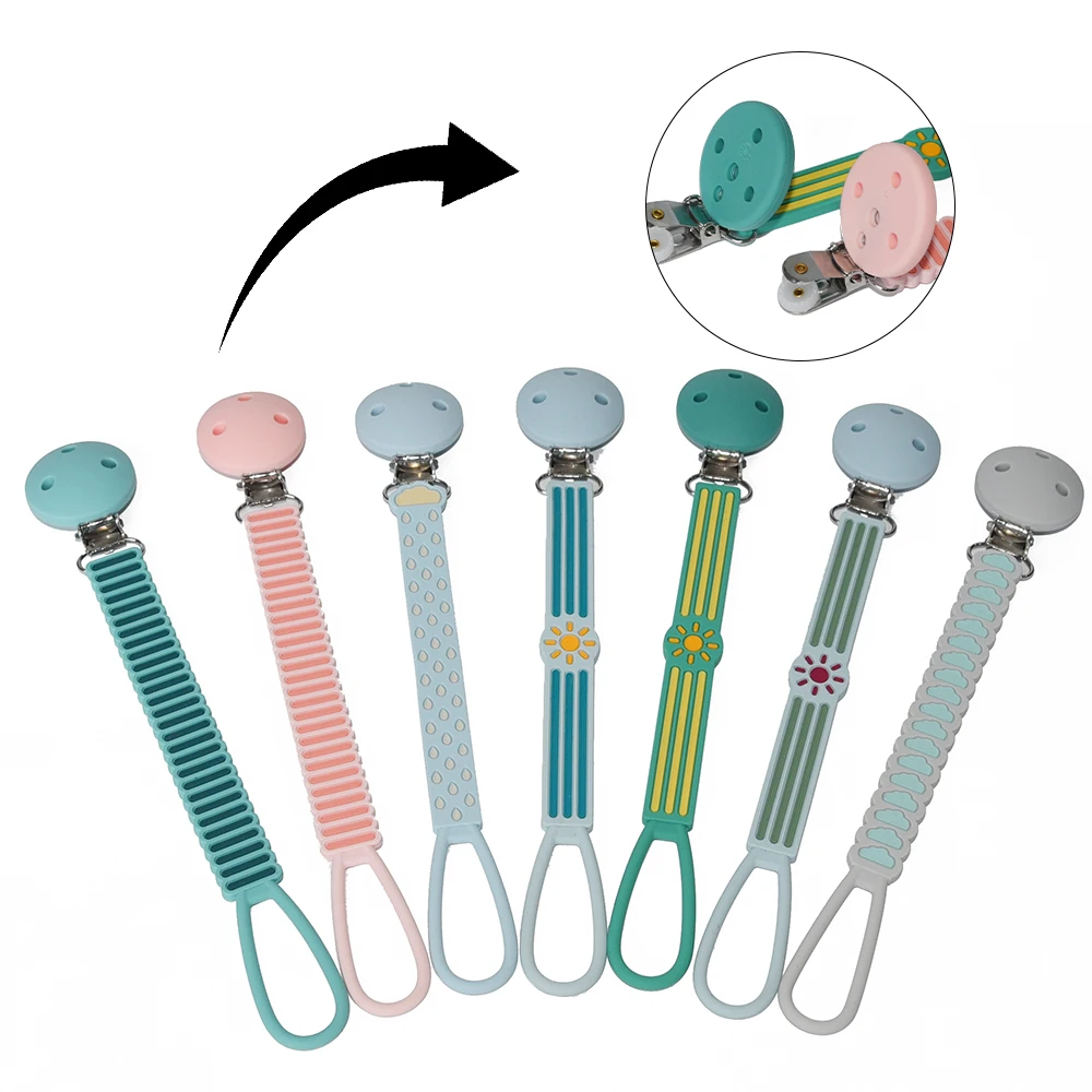 New Hot Selling Silicone Baby Teethers Pacifier Clip Toy Straps for Baby Toy Holder For Stroller Accessories