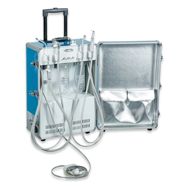 2023 Hot Sale Dental Equipment Surgery Mobile Air Compressor Dental Portable Unit with 4 PCS Accessories