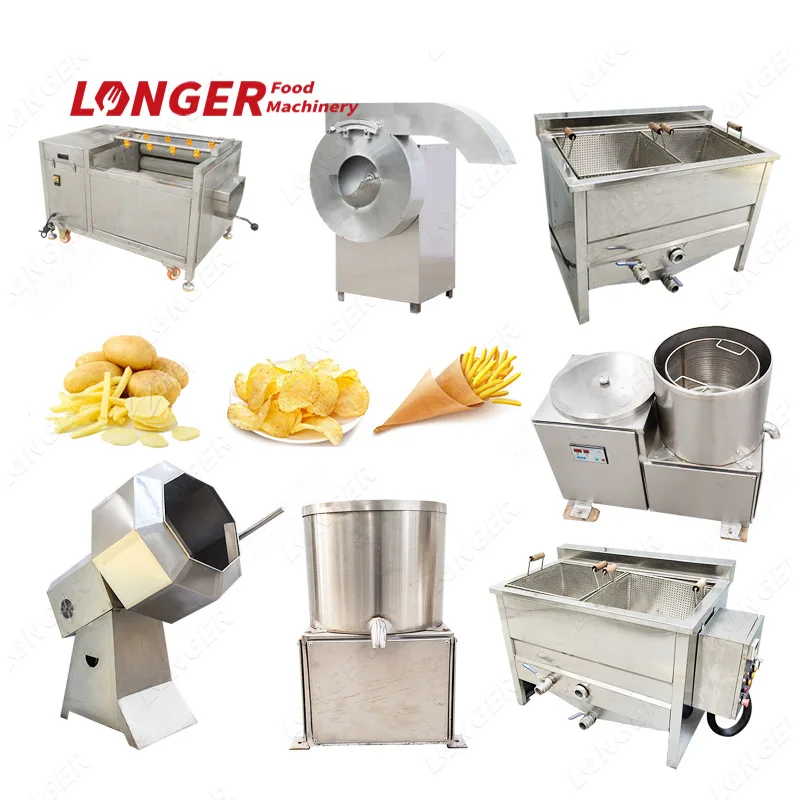 Industrial Semi-Automatic French Fries Making Machine Finger Chips Frying Production Line Potato Chips Manufacturers In Malaysia