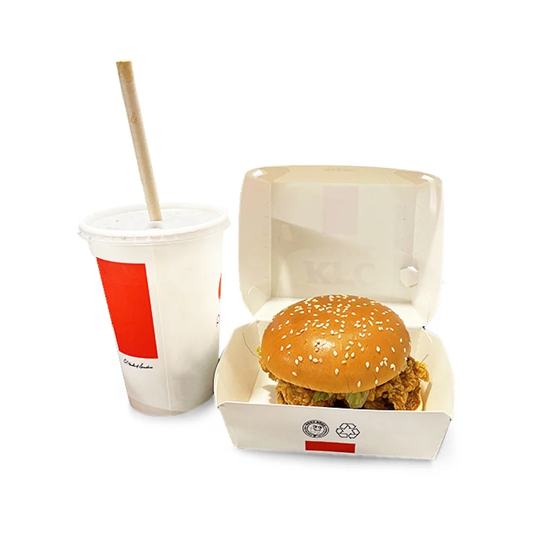 Biodegradable Takeaway Food Packaging Pizza Hamburger Bento Meal Fast Food Takeout Pulp Lunch Bagasse Sugarcane Burger Paper Box