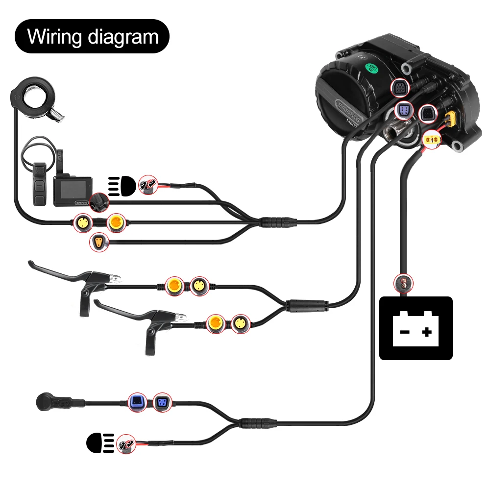 Bafang M600 48V 500w фара для электровелосипеда в conversion kit G521 Электрический велосипед mid приводной двигатель Байк способный преодолевать Броды центральный мотор комплект