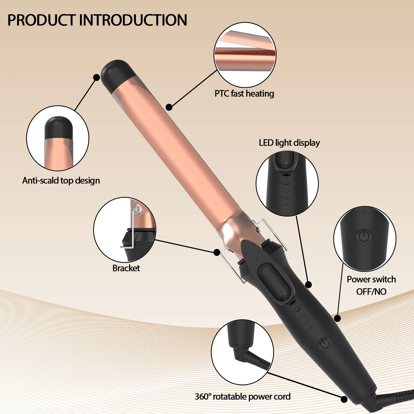 The New Titanium Hair Curler Professional Hair Curling Iron Rotating Magic Hair Curling Iron