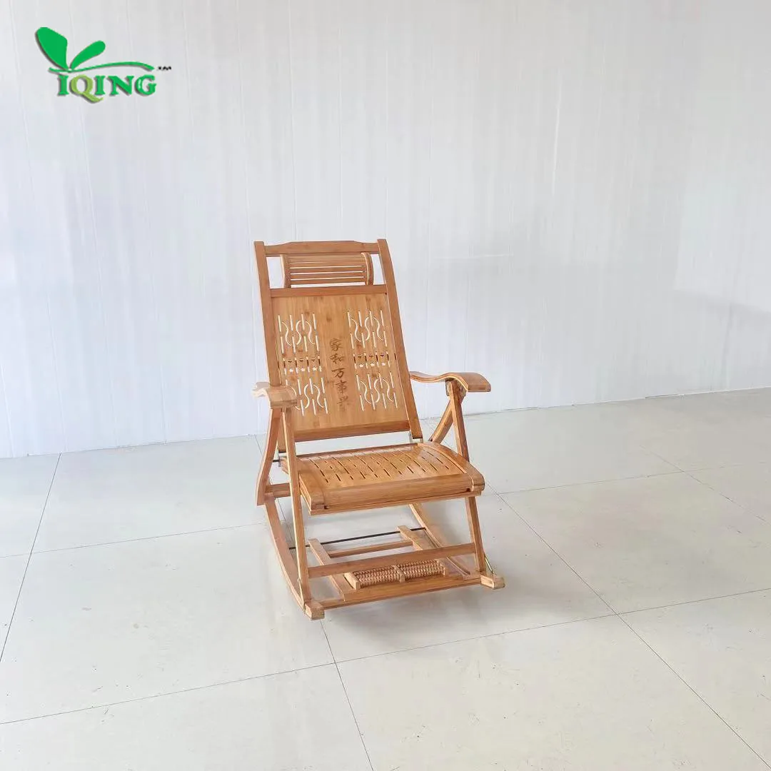 Multi Scenario Application Elegant Adult Rocking Chair Folding Bamboo Rocking Chair With Cushion Wholesale Customization