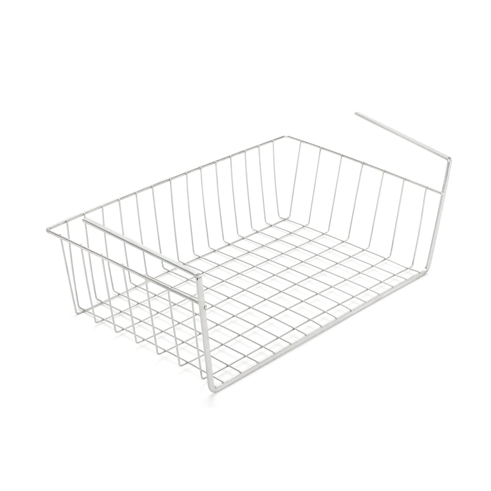 Wall Mounted Basket Cabinet Hanging Metal Wire Basket Rustic Farmhouse Decor Storage Organization Shelf