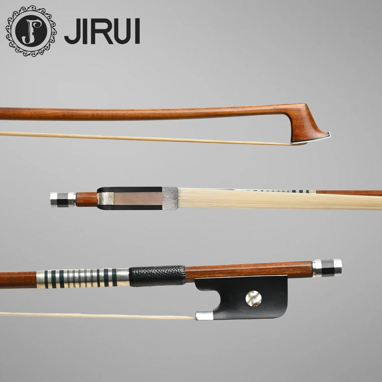 Viola Bow Pernumbuco Silver 4/4 1/2 Stick W/Parisian Eyes Ebony Frog Lizard Grip Horsehair Violin Bow professional