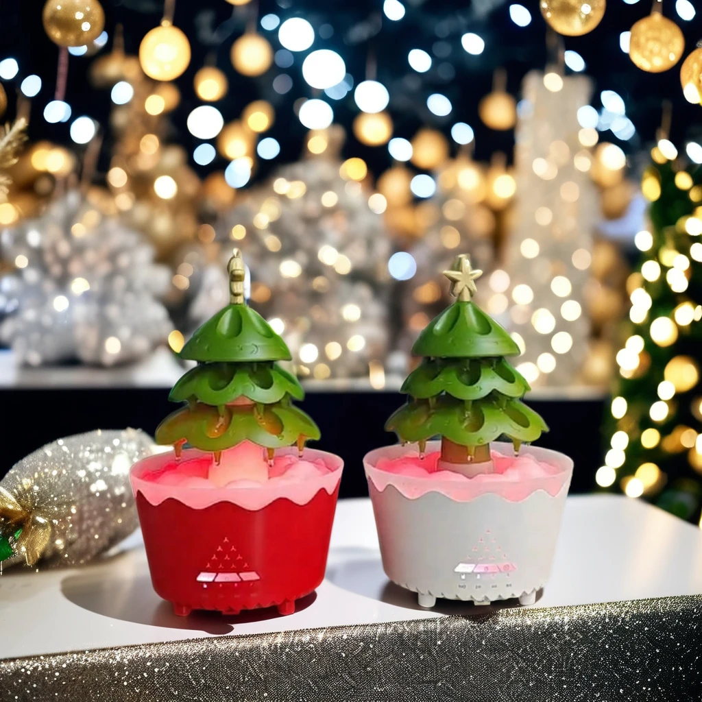 Christmas Gift Rain Drop Room Humidifiers 250Ml Ultrasonic Christmas Tree Rain Cloud Aroma Diffuser With Remote