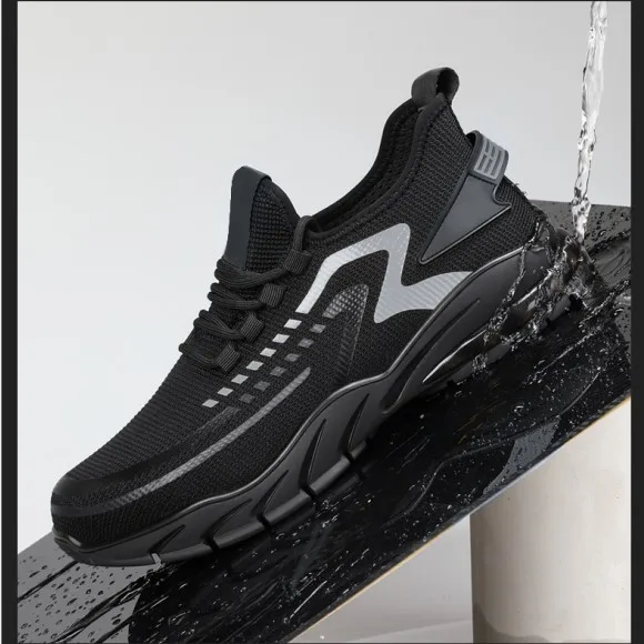 2024 new fashion flying mesh upper breathable casual running men sport running shoes safety shoes