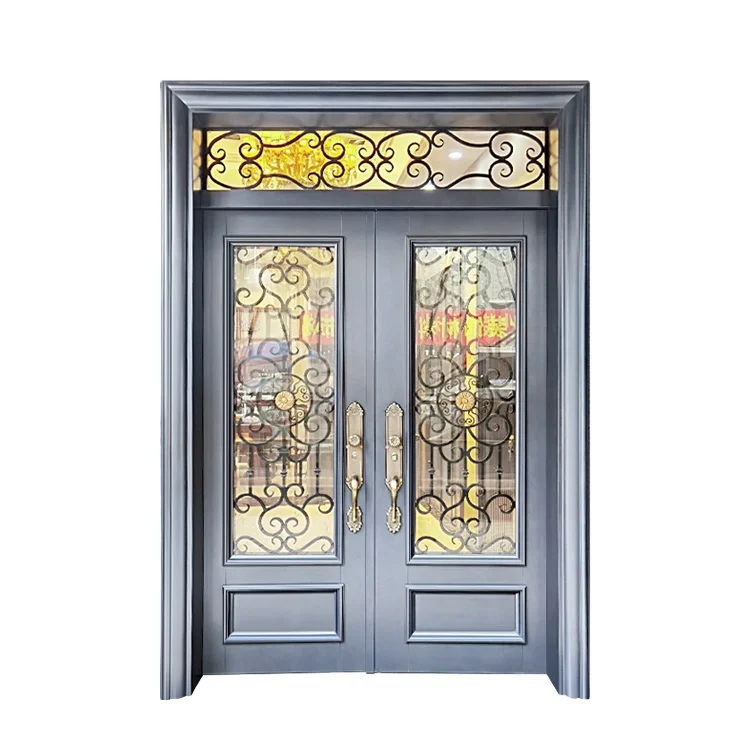 China top manufacturer luxury design high quality exterior security steel door