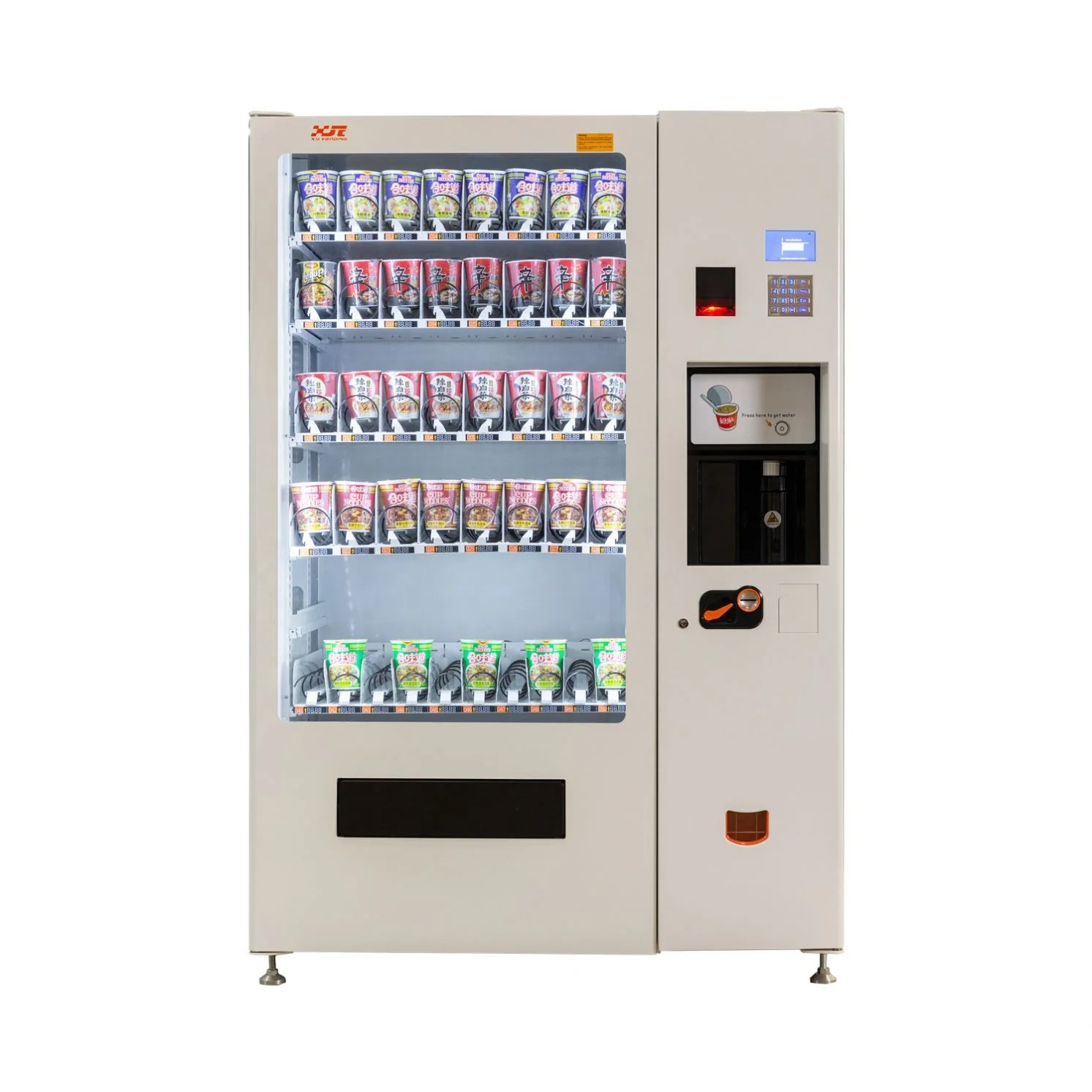 XY Cup Noodle Vending Machine With Coin Bill And Card Payment With Hot Water