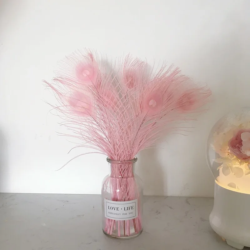 Оптовая продажа, Натуральное Розовое перо павлина для украшения вечеринки