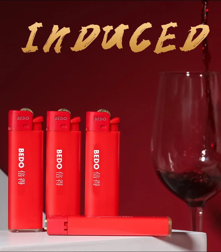 Logo customized fashion Chinese red AC347 Philippine disposable flint gas cigarette lighter